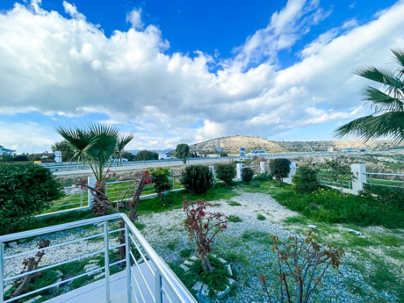 Private garden of 3-bedroom villa with palm trees and greenery at Caesar Beach