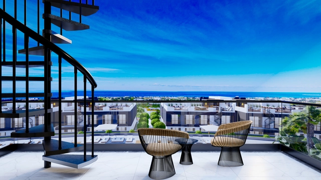 1_2+1 apart 7.jpg7 Modern 2-bedroom penthouse apartment in Spectra Project Lapta featuring stylish interior design, open-plan kitchen, spacious living area, and scenic mountain and pool views in North Cyprus.