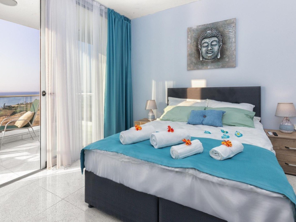 Sea view studio apartment in Abelia Residence Bogaz Iskele North Cyprus near beach with pool and spa facilities