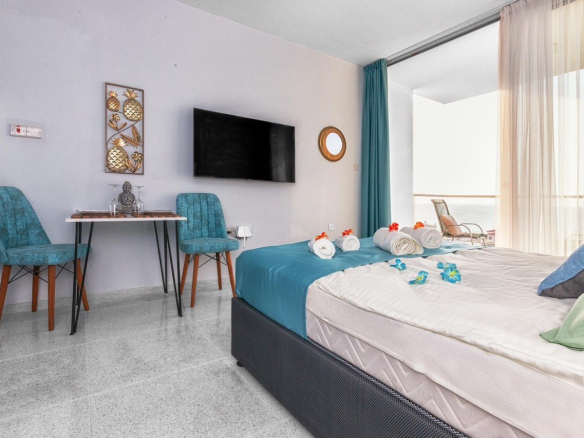 Sea view studio apartment in Abelia Residence Bogaz Iskele North Cyprus near beach with pool and spa facilities