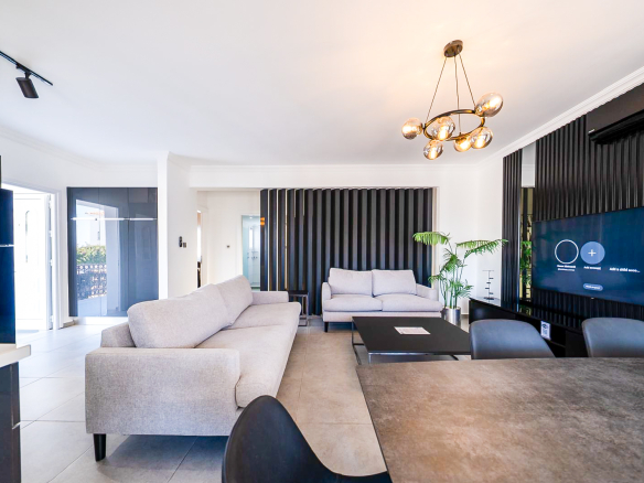 Fully furnished 3 bedroom garden villa apartment in Esentepe North Cyprus with resort facilities and swimming pools