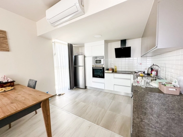 Fully furnished 2-bedroom apartment with balconies near the sea in Bogaz Iskele North Cyprus