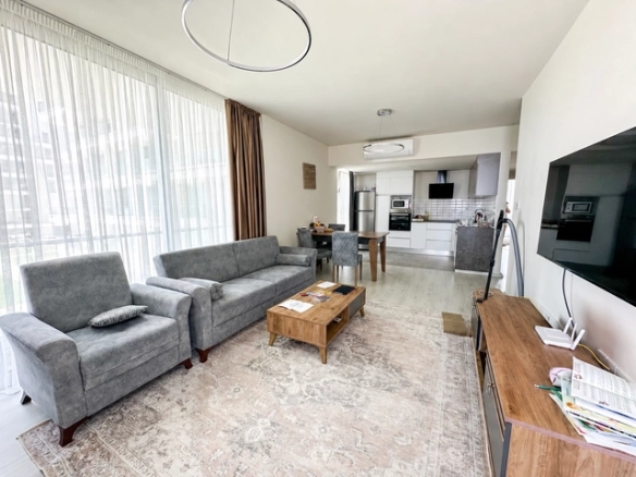 Fully furnished 2-bedroom apartment with balconies near the sea in Bogaz Iskele North Cyprus