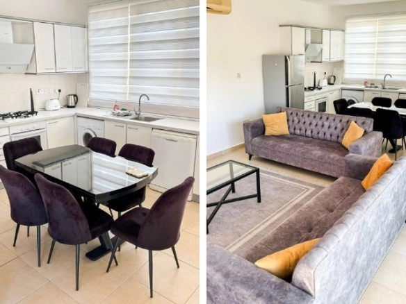 Fully furnished 2-bedroom townhouse apartment with rooftop terrace in Turtle Bay Esentepe North Cyprus
