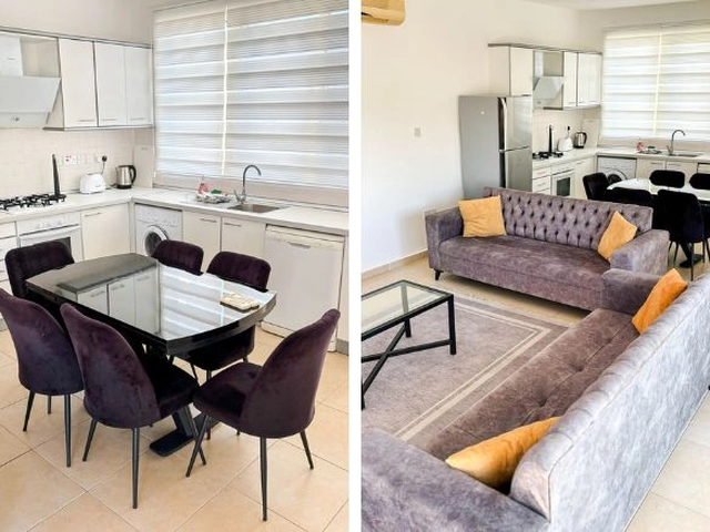 Fully furnished 2-bedroom townhouse apartment with rooftop terrace in Turtle Bay Esentepe North Cyprus