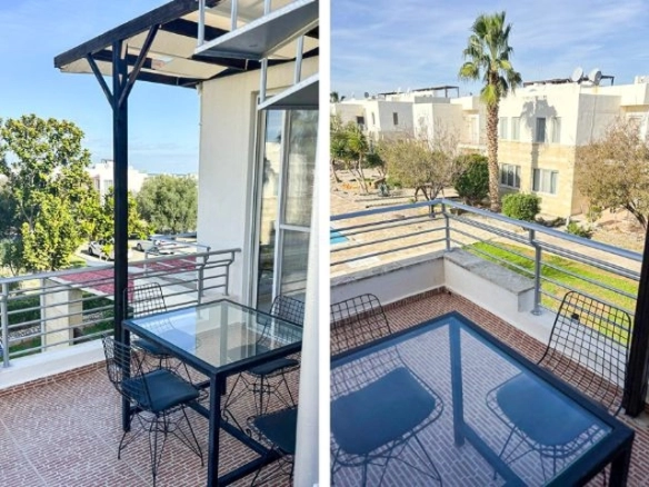 Fully furnished 2-bedroom townhouse apartment with rooftop terrace in Turtle Bay Esentepe North Cyprus