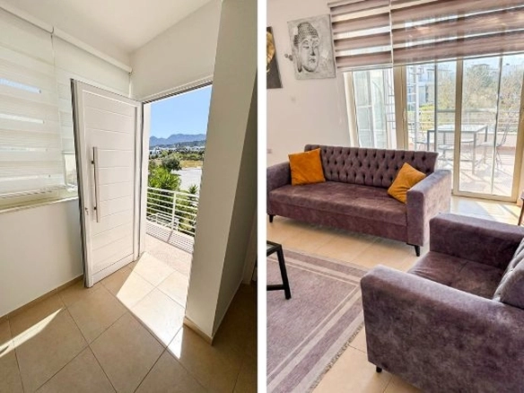 Fully furnished 2-bedroom townhouse apartment with rooftop terrace in Turtle Bay Esentepe North Cyprus