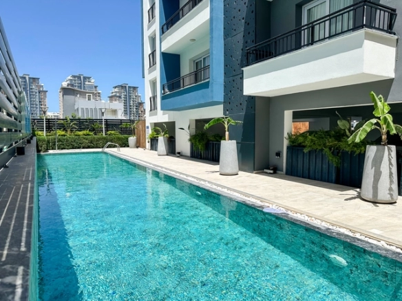 Fully furnished 1-bedroom apartment with sea view balcony in Long Beach Iskele North Cyprus