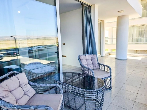 Fully furnished 2 bedroom apartment for sale Bogaz, Iskele, North Cyprus with mountain views, pools and walking distance to the beach.
